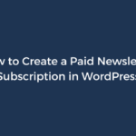 How To Create a Paid Newsletter in WordPress