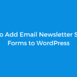 How to Add Email Newsletter Signup Forms to WordPress